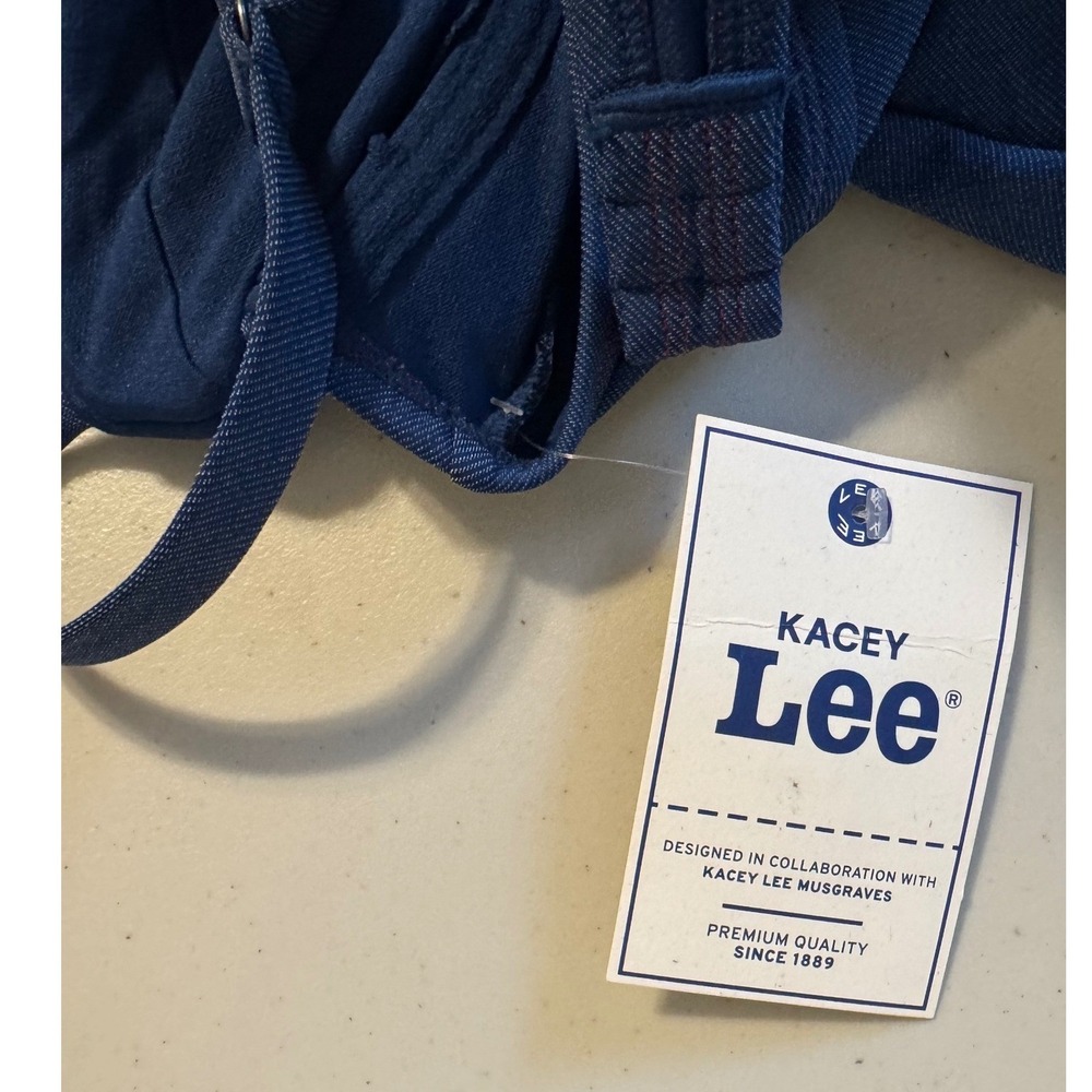 Lee Kacey Musgraves One Piece Swimsuit Women L Blue Denim Underwire Cutout NEW - Picture 7 of 7